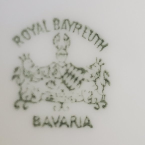 VTG ROYAL BAYREUTH BAVARIA Porcelain Creamer White Gold Cobalt Border Motif Gift - Picture 8 of 8